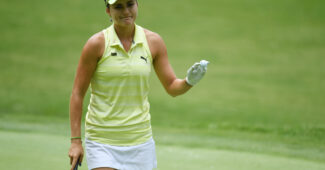 Lexi Thompson after a putt during the 2018 U.S. Women's Open.