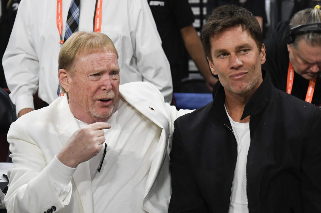 Mark Davis and Tom Brady at the 2023 WNBA Finals.