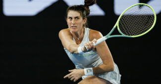 Rebecca Marino in action at this year's Australian Open