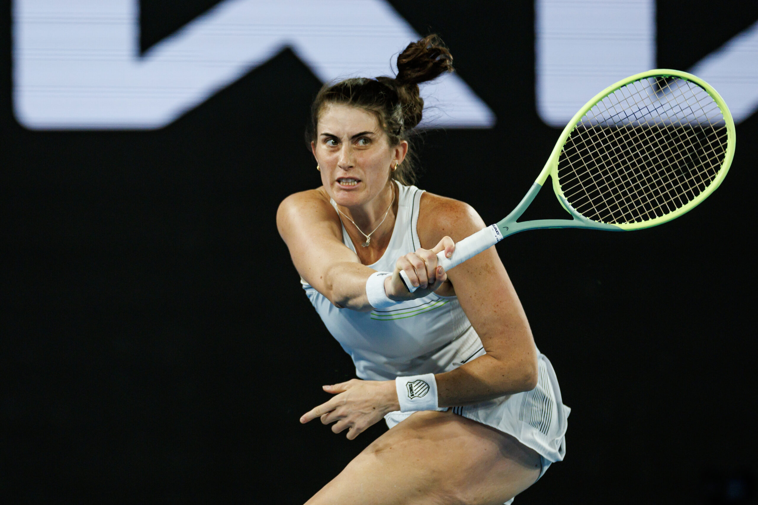 Rebecca Marino in action at this year's Australian Open