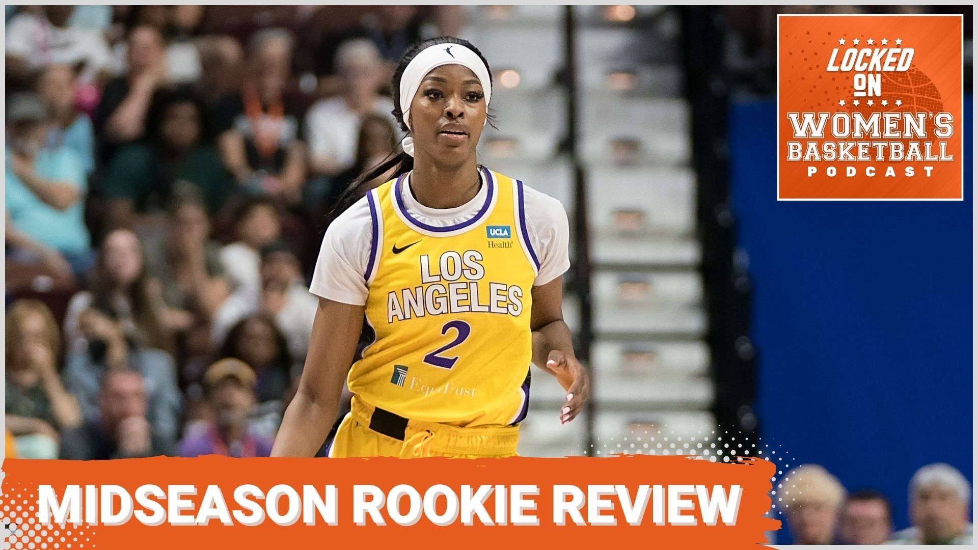 Rickea Jackson is pictured as the featured image for a Locked on WBB podcast called Midseason rookie review