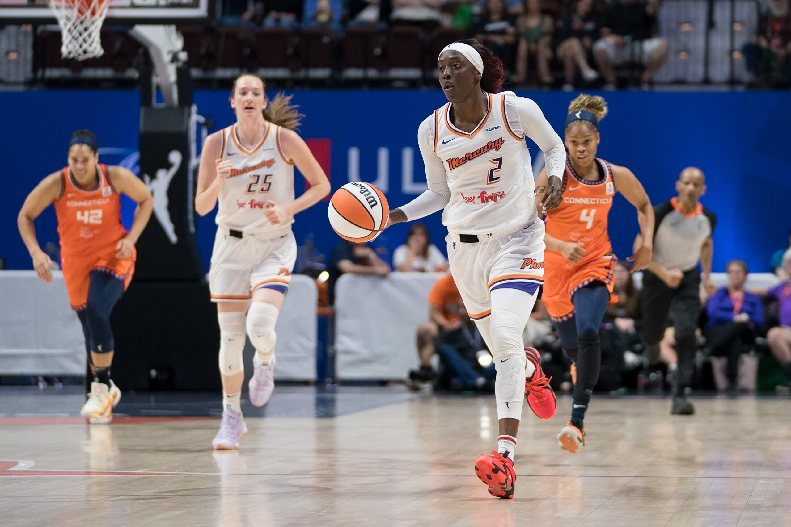 Phoenix Mercury guard-forward Kahleah Copper (2) dribbles the ball