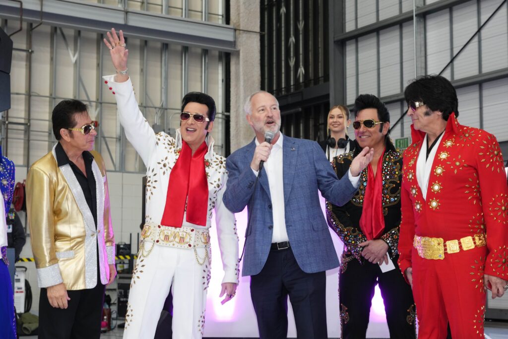 Steve Hill and a number of Elvises.