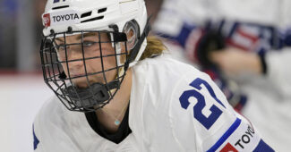 Team USA forward Taylor Heise is pictured in Team USA uniform