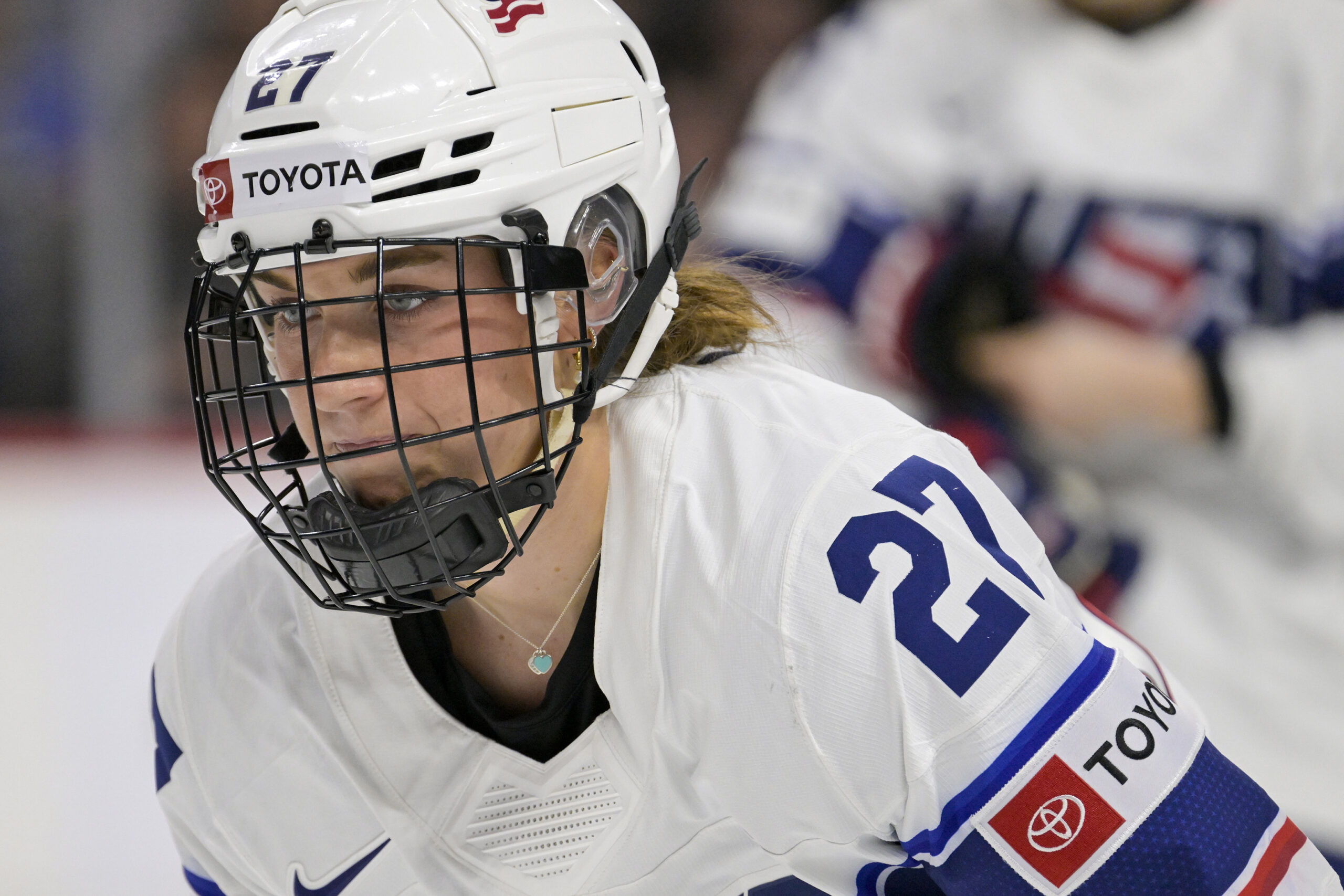 Team USA forward Taylor Heise is pictured in Team USA uniform