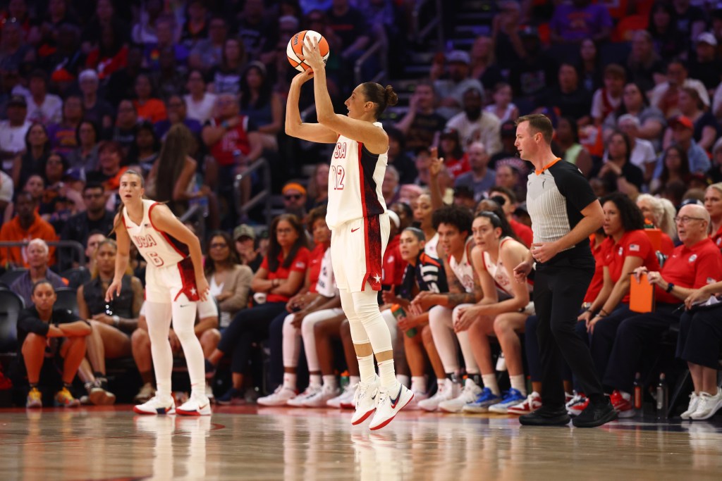 USA Women's National Team guard Diana Taurasi (12) takes a shot at the basket
