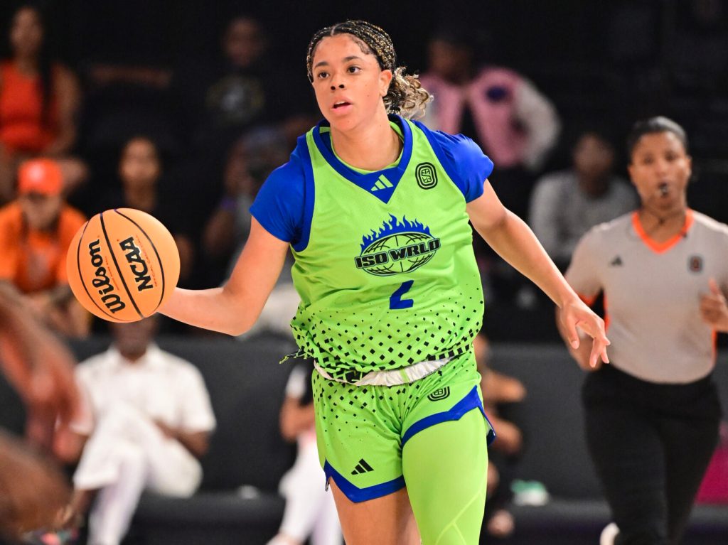 Saniyah Hall #2 of the ISO WRLD in action during an OT Select Game on Wednesday, August 7, 2024 at OTE Arena in Atlanta, Georgia. (Photo credit: Adam Hagy, Overtime)