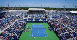 A view of Center Court as Naomi Osaka plays at the 2024 Cincinnati Open