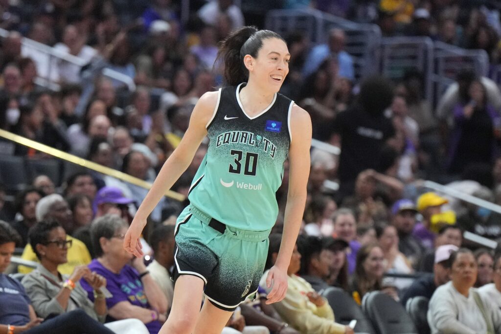 Breanna Stewart smiles.