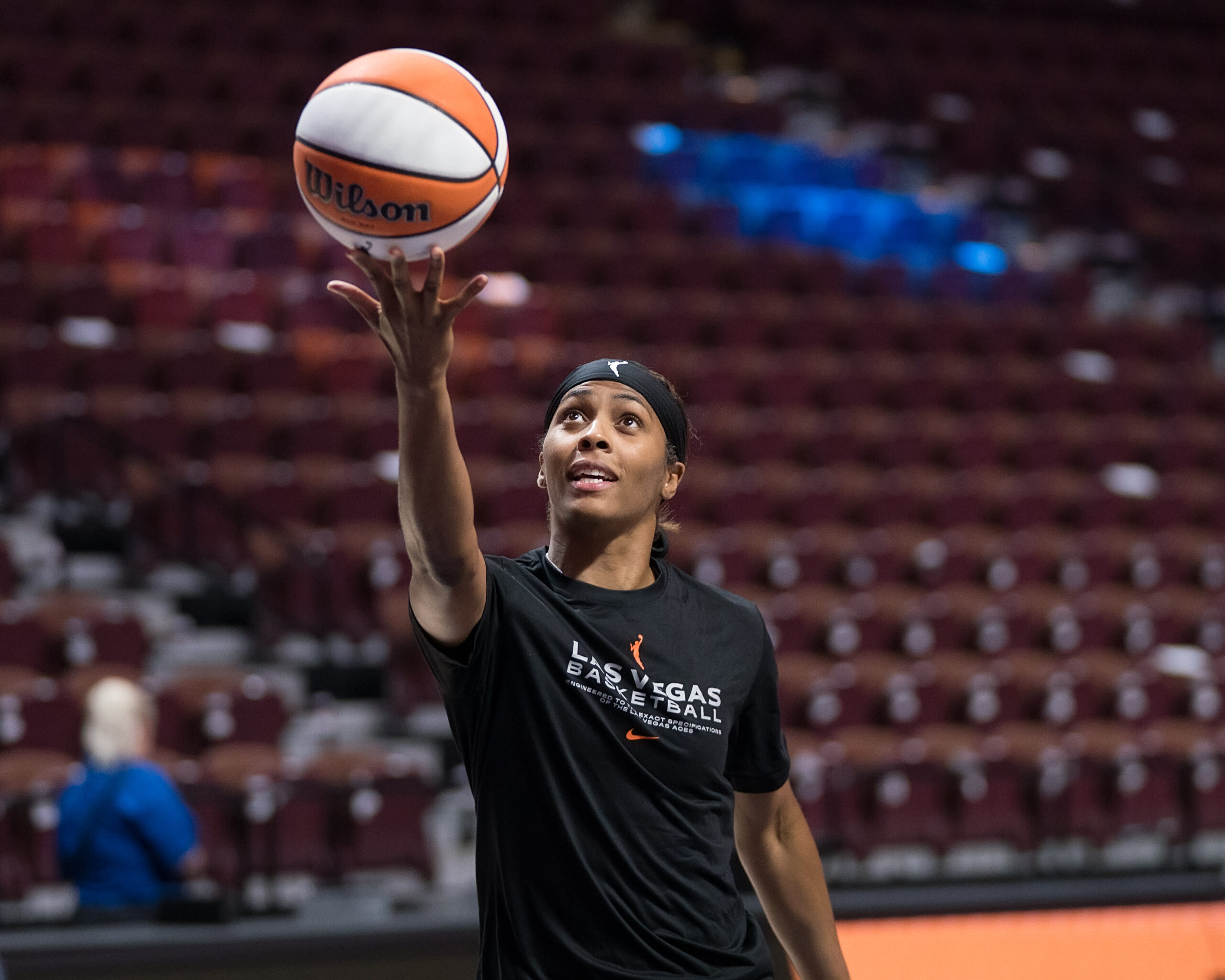 Sydney Colson goes for a layup during warmups