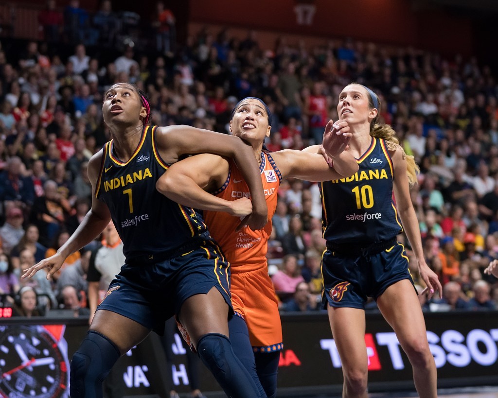 Indiana Fever Lexie Hull and Aliyah Boston