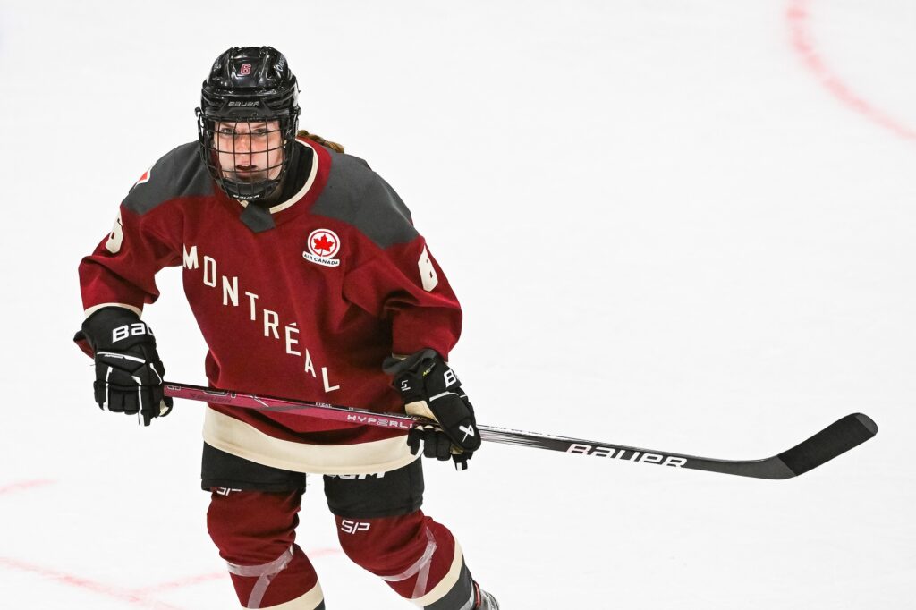Montreal defender Madison Bizal skates across the ice