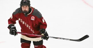 Montreal defender Madison Bizal skates across the ice