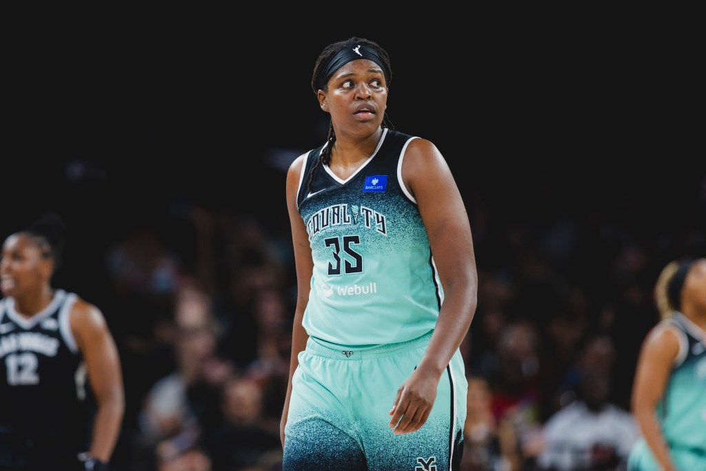 Jonquel Jones looks away frustrated