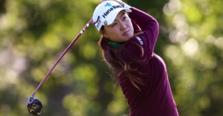 Minjee Lee follows through on a driving tee shot