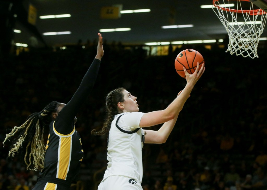 Ava Heiden attempts a layup against Missouri Western.