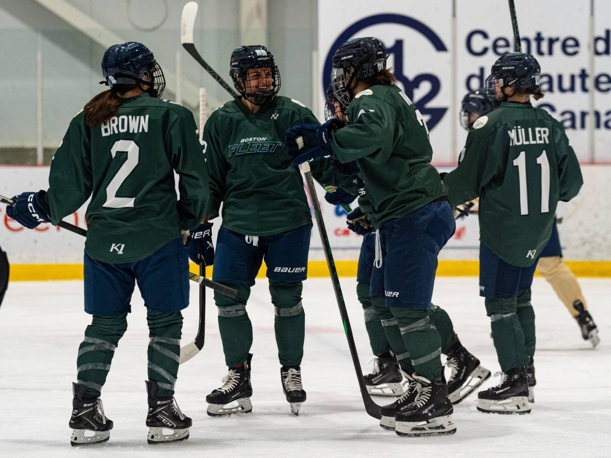 PWHL Boston celebrates a goal (Photo Cred: PWHL)