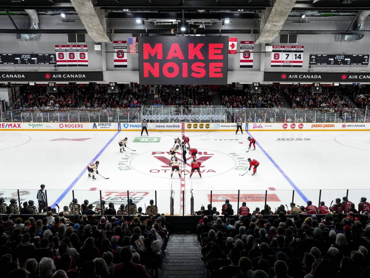 PWHL Ottawa and Montreal face off at the Arena at TD Place in Ottawa on April 27th, 2024.