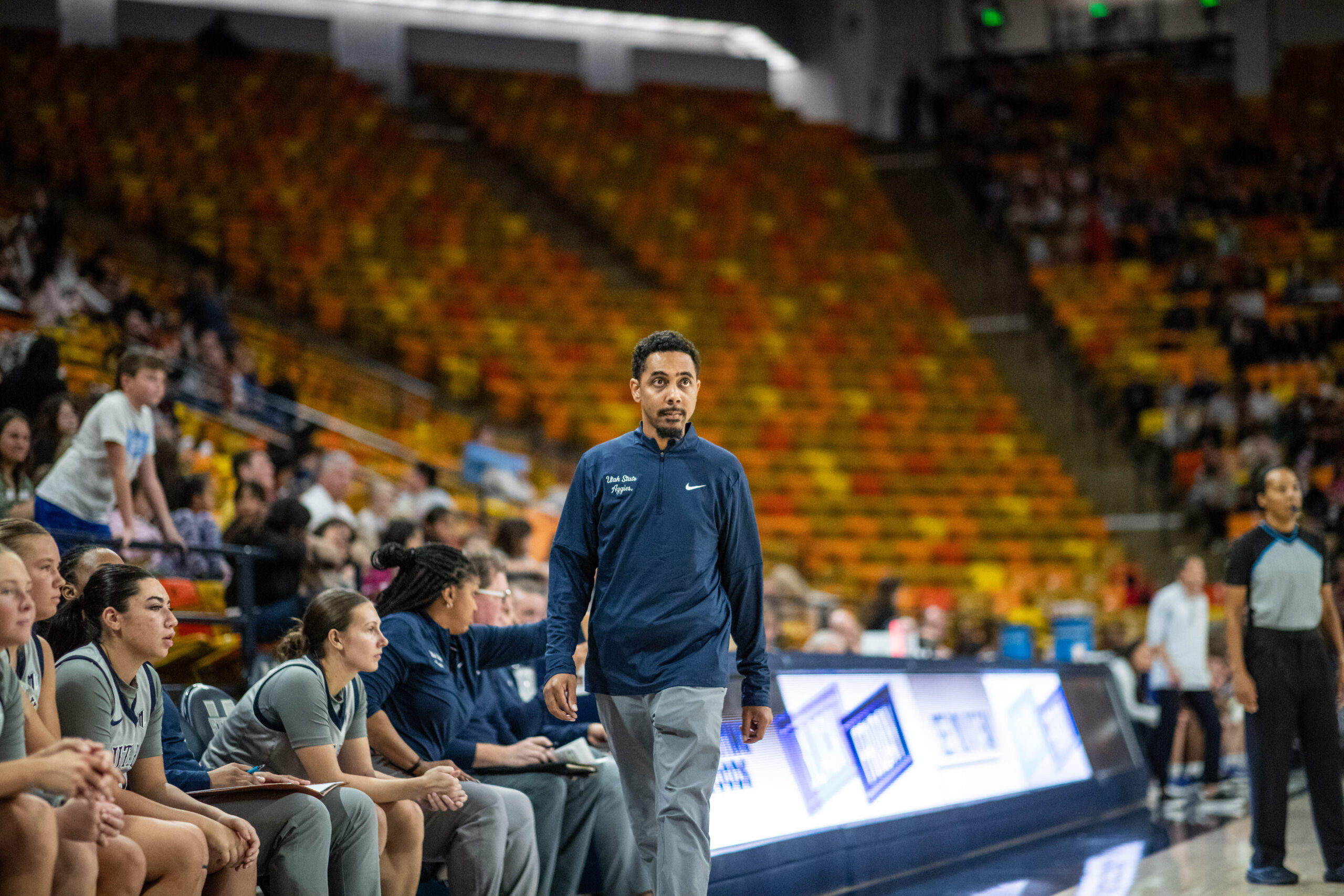 Wesley Brooks coaches from the sideline.