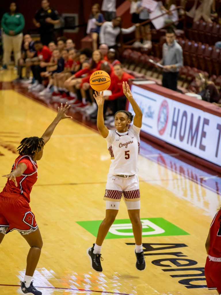 Taryn Barbot shoots in a game earlier this season against South Alabama.