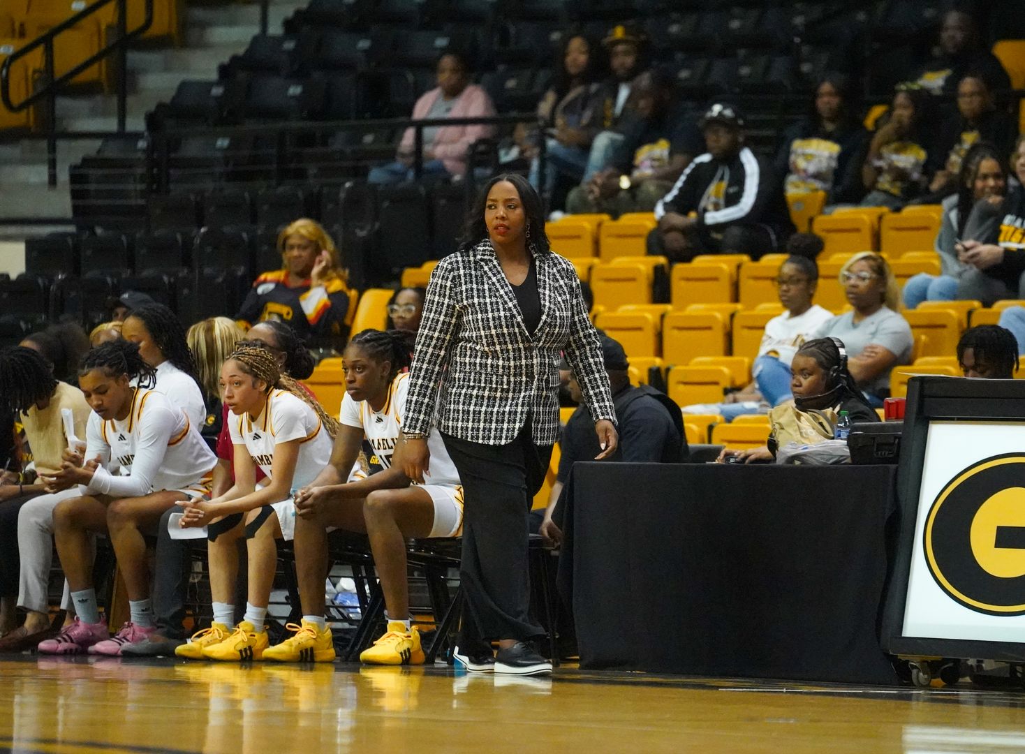 Grambling State head women's basketball coach Courtney Simmons during a game in the 2023-24 season.