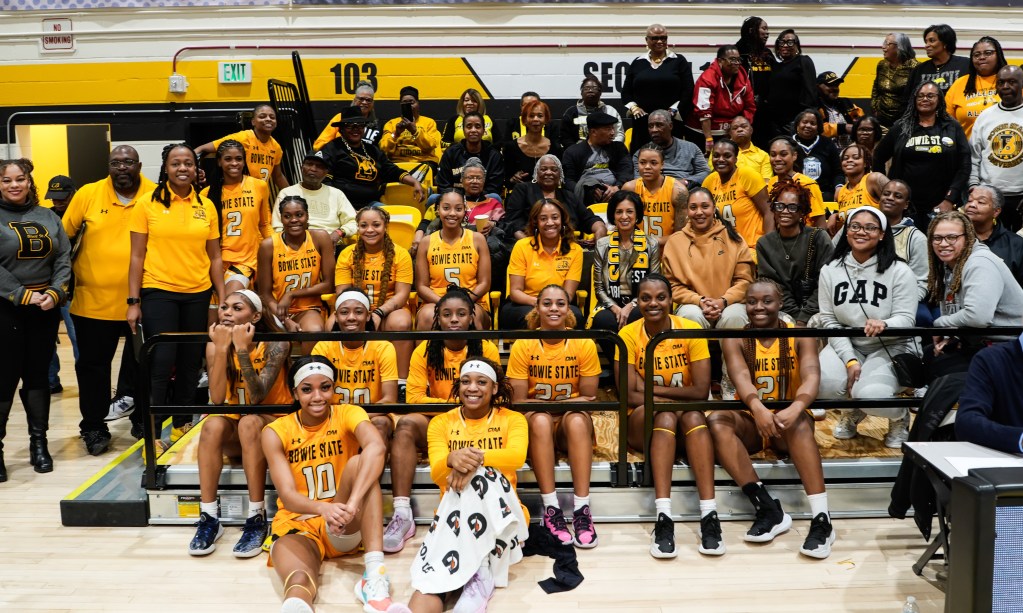 Bowie State University celebrating 50 years of women's basketball history on Feb. 1. (Photo credit: Bowie State Athletics)