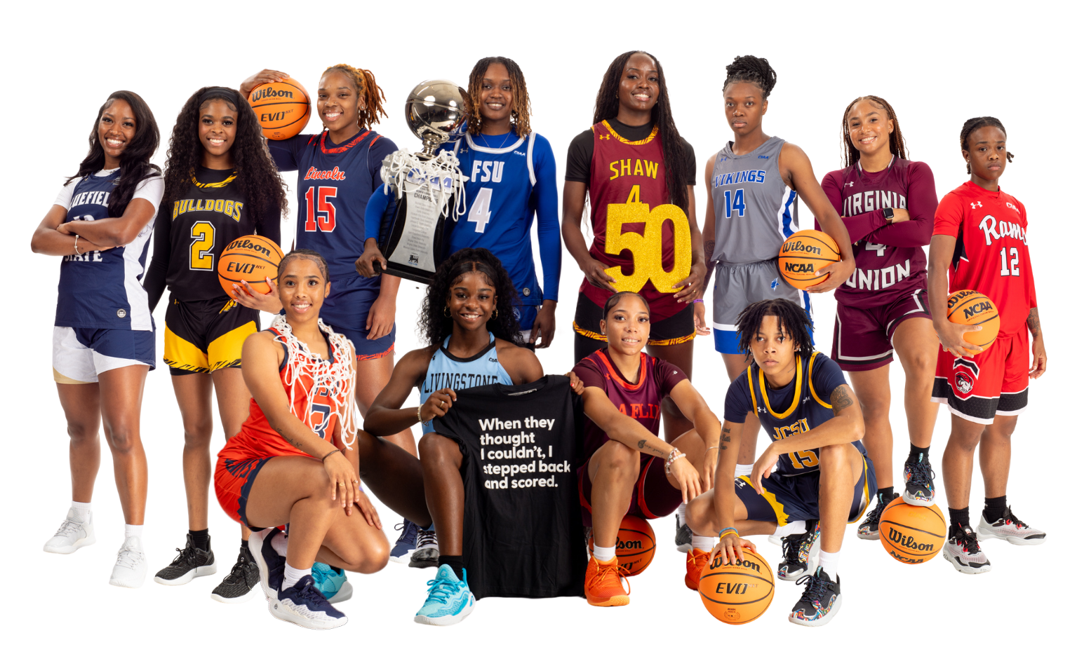 Current Players from each CIAA Institution in a pre-tournament photoshoot. (Photo credit: The CIAA
