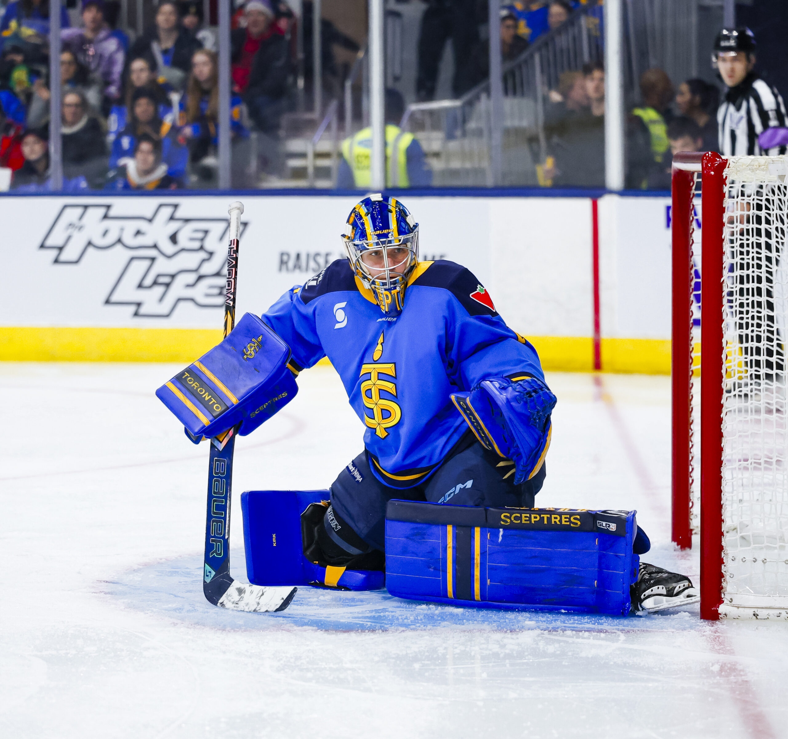 Raygan Kirk tends the goal