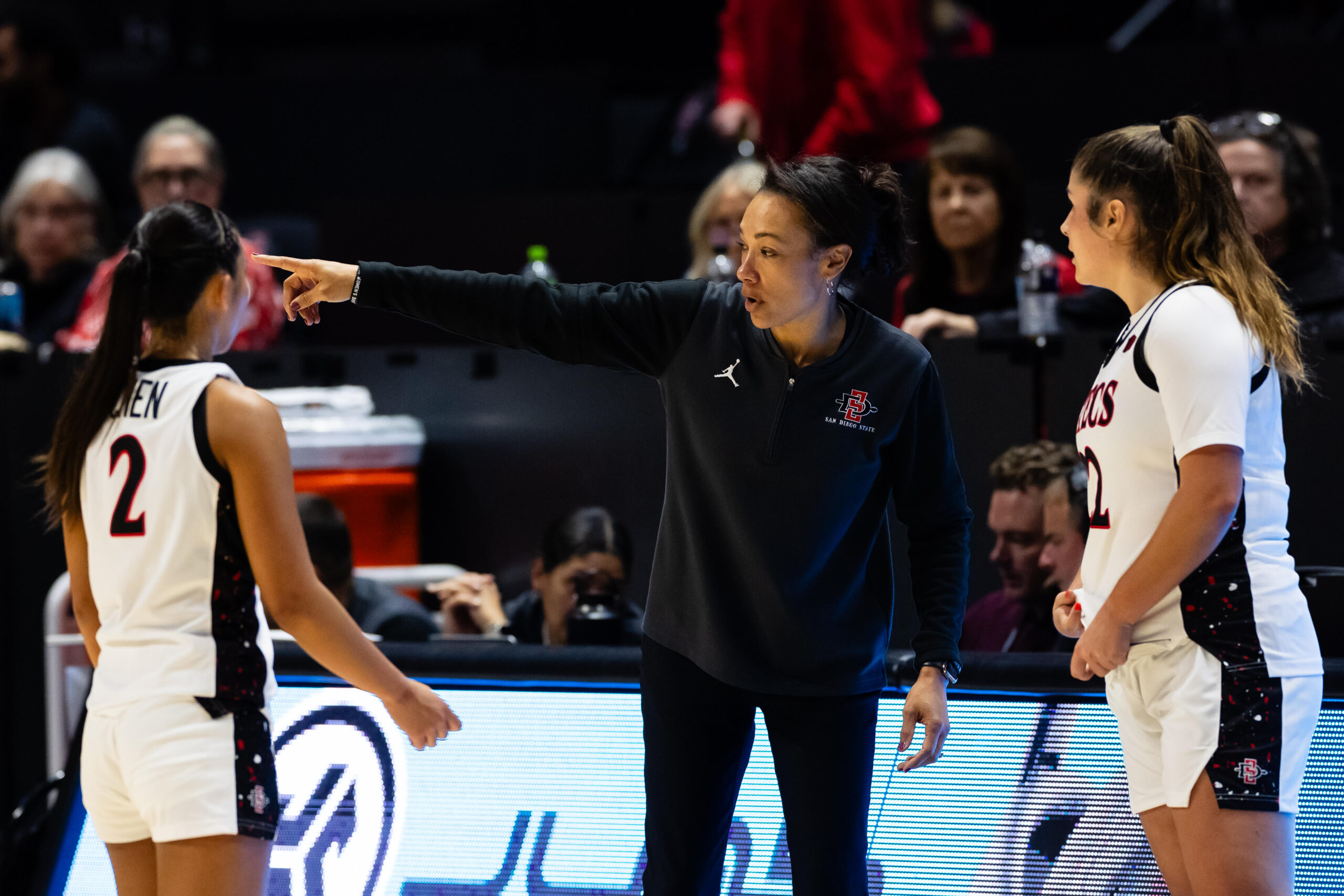 San Diego State coach directs her players