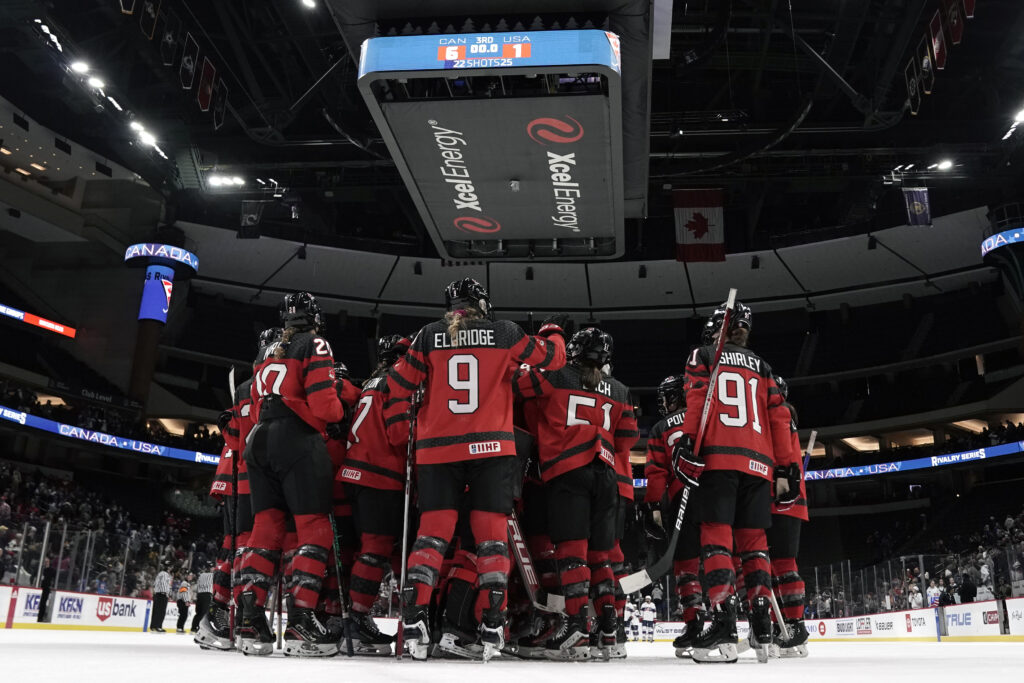 Team Canada celebrates their victory
