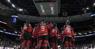 Team Canada celebrates their victory