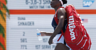 Venus Williams walks off court at the 2024 Miami Open, the last active WTA match she's played