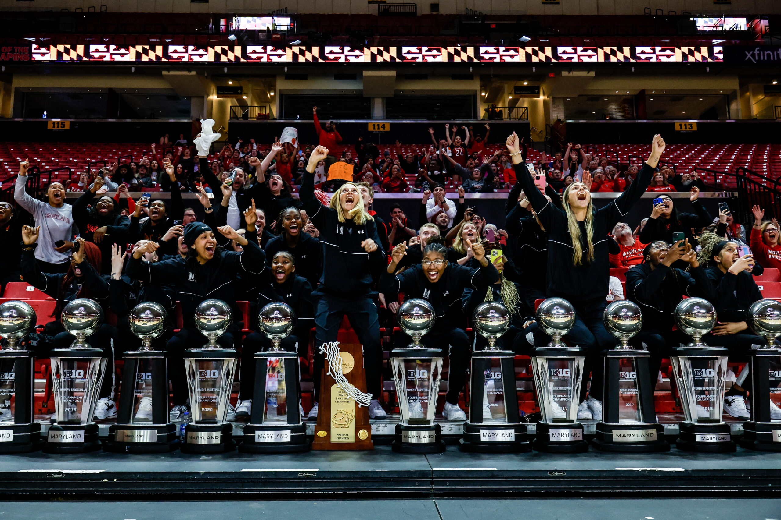 Maryland celebrating a NCAA Tournament appearance. (Photo credit: University of Maryland Athletics)