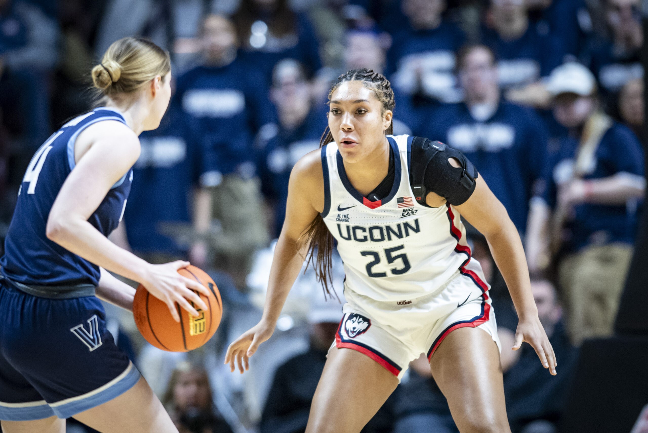 Ice Brady faces a Villanova defender