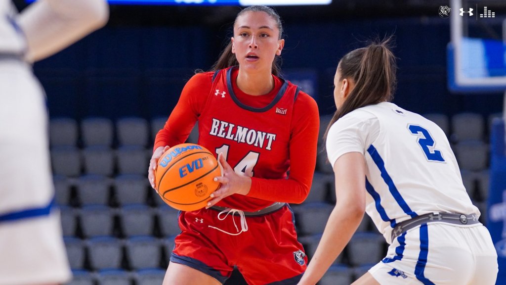 Kendal Cheesman (14) leads the Belmont Bruins. 