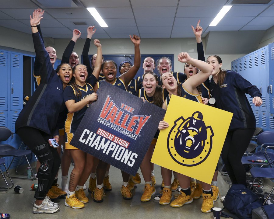 Murray State celebrates its first Missouri Valley Conference regular season championship.