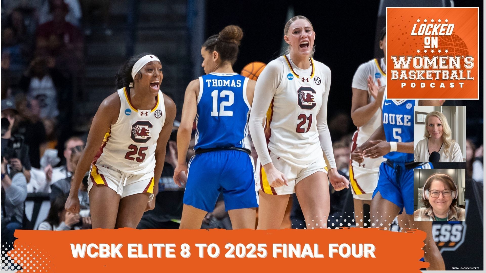 South Carolina Gamecocks celebrate during their defeat over the Duke Blue Devils