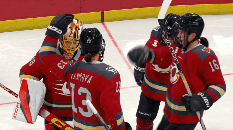 The Ottawa Charge celebrate their virtual victory