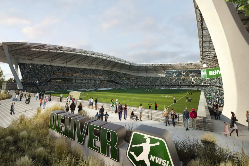 A virtual rendering of the future Denver NWSL stadium