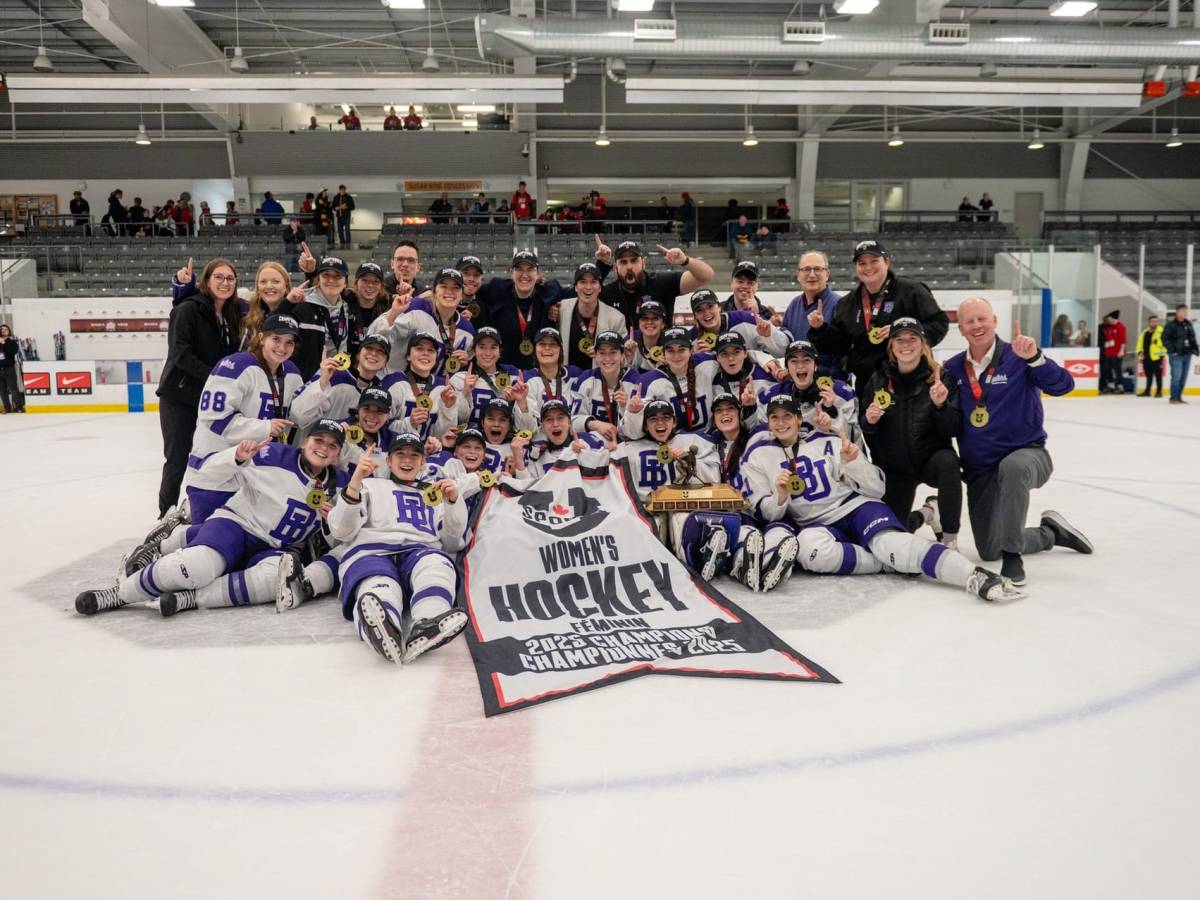 The Bishop's University Gaiters celebrate their first ever USports National Championship