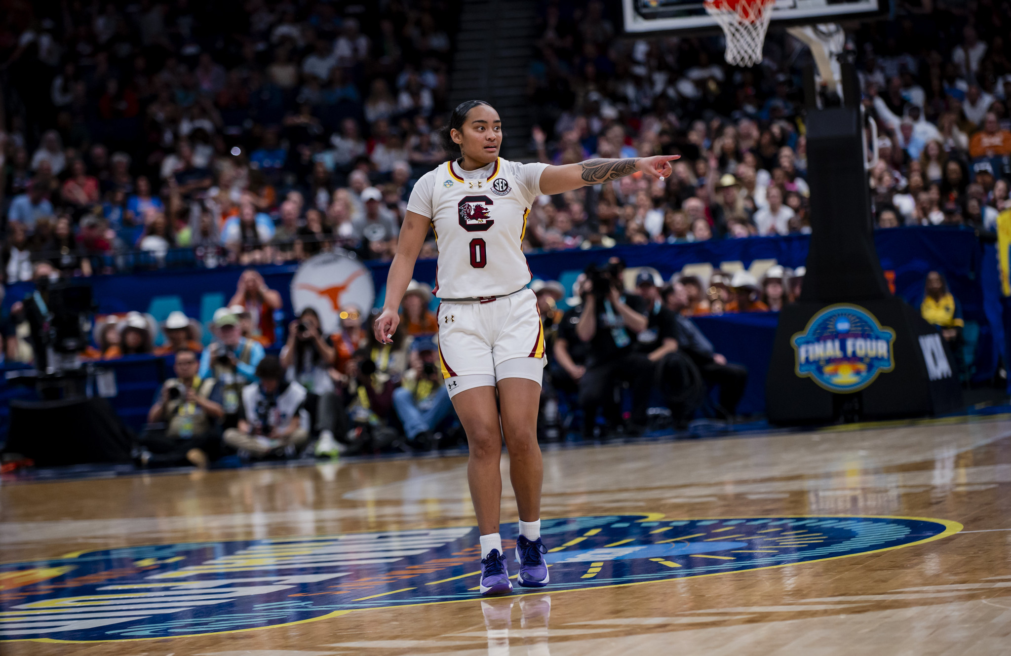 Te-Hina Paopao has been one of South Carolina's leaders this season. ((Photo credit: Hannah Kevorkian, The Next)