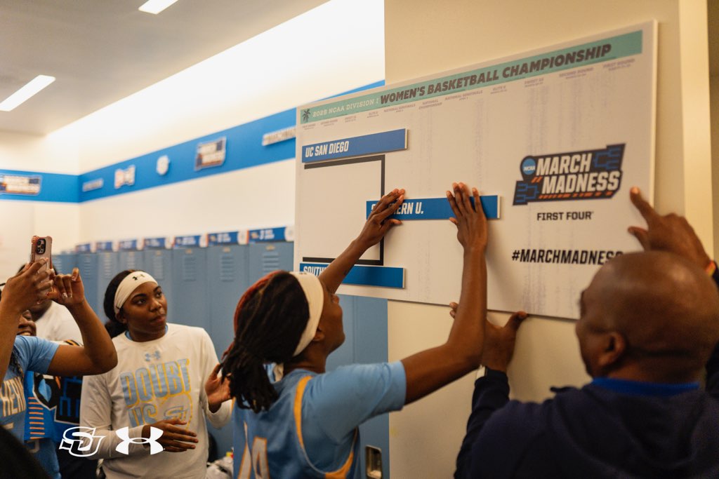 Southern guard Soniyah Reed advances Southern in he First Four bracket after its victory over UC San Diego. (Photo credit: Garrett Edgerson, Southern Athletics)