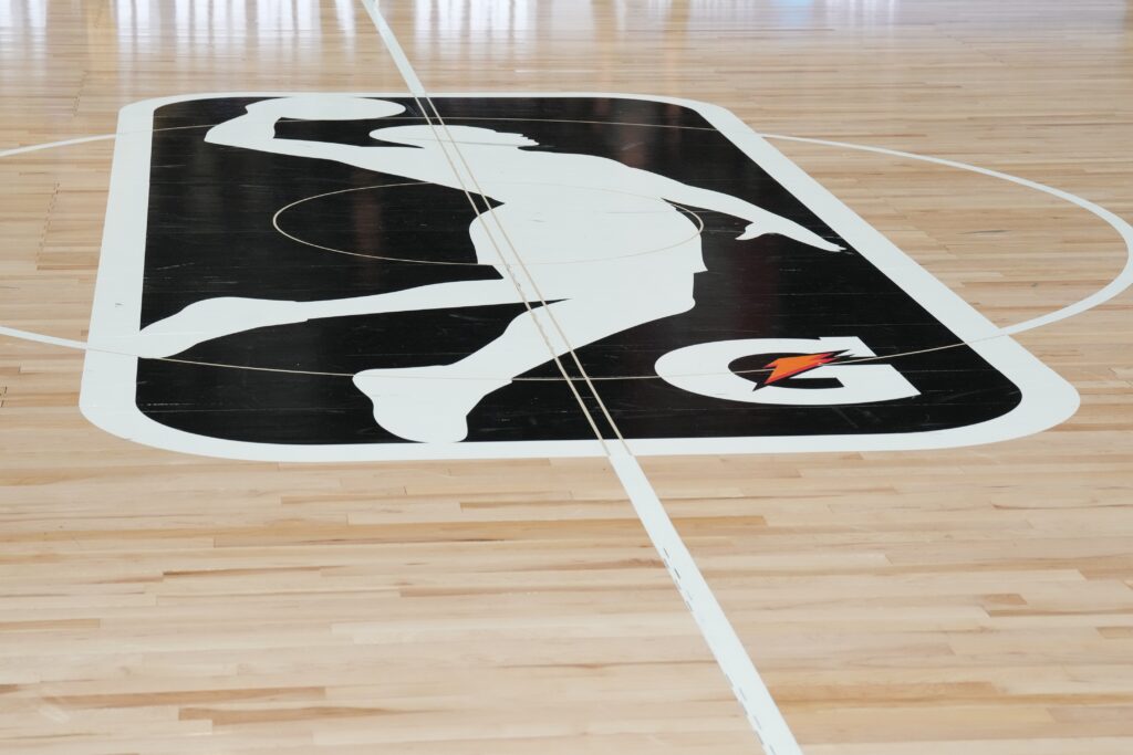 The G-League logo.