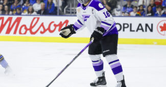 Sophie Jaques of the Minnesota Frost skates on the ice during a playoff game