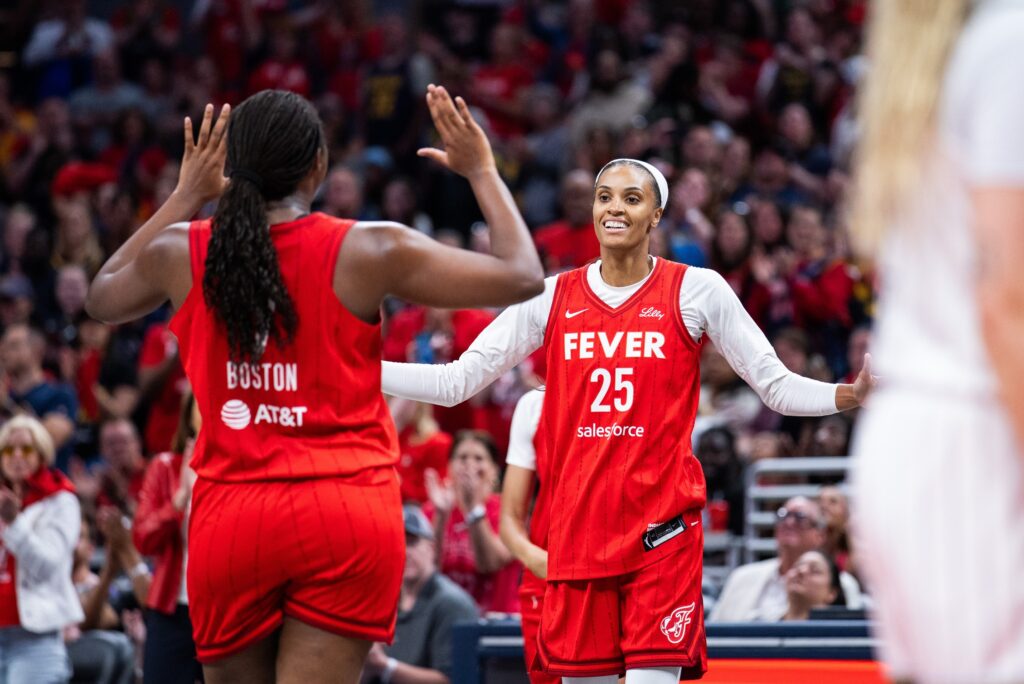 DeWanna Bonner celebrates.