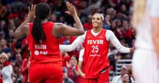 DeWanna Bonner celebrates.