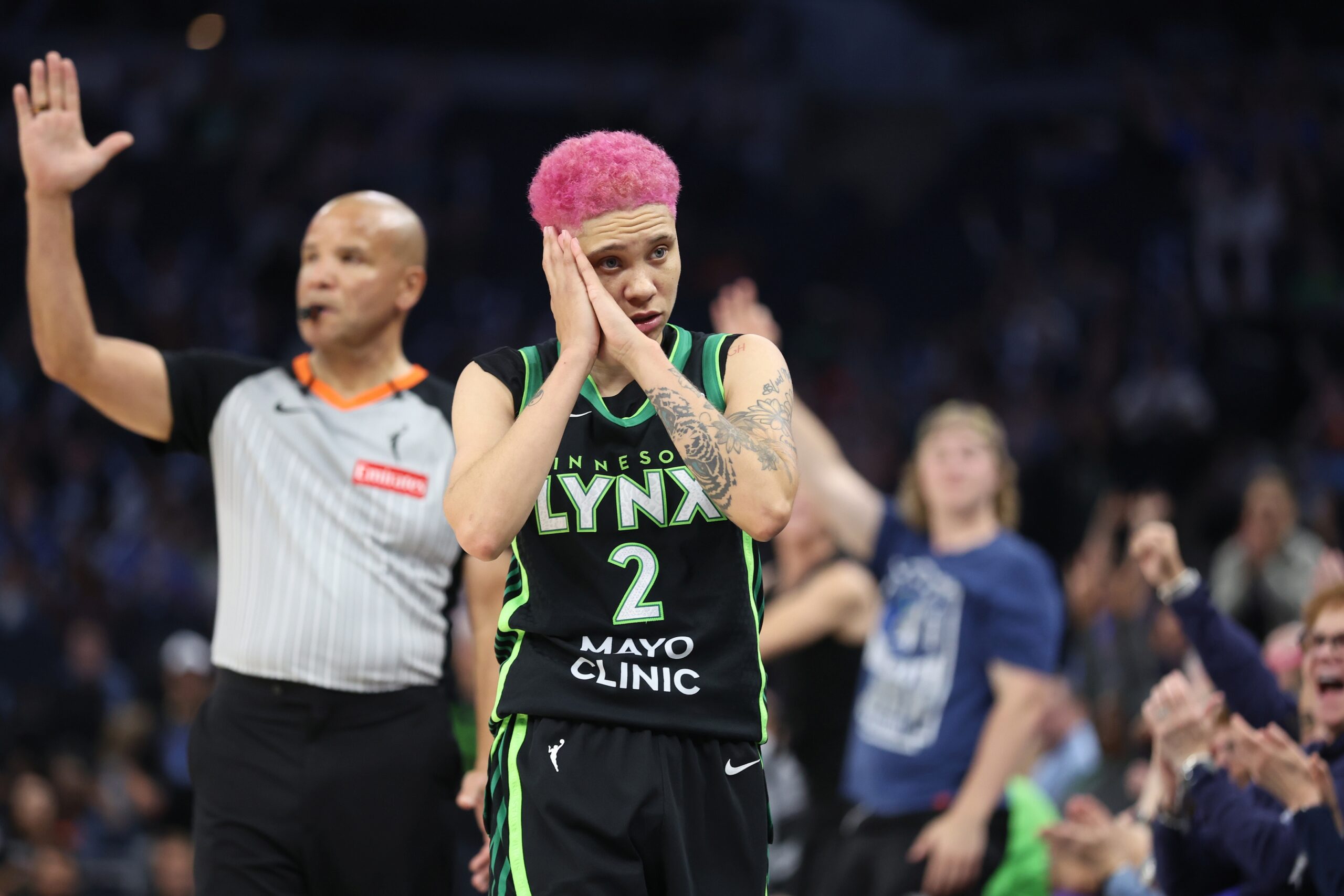 Natisha Hiedeman pantomimes sleeping