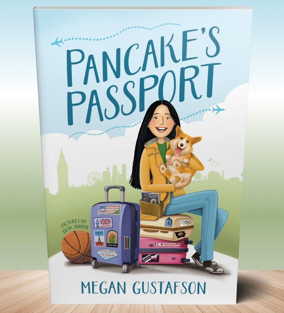The cover of Megan Gustafson's children's book, "Pancake's Passport."