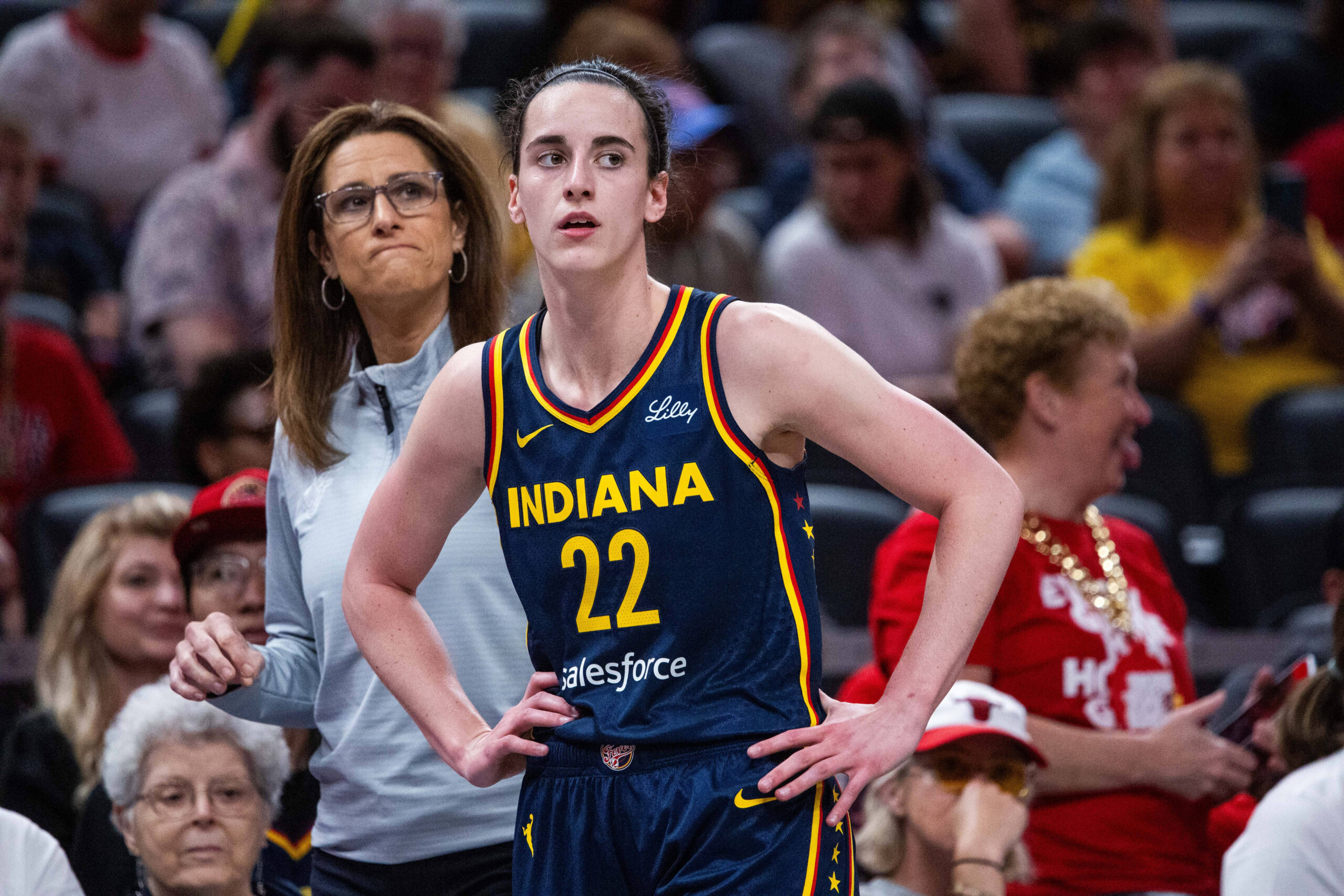 Indiana Fever guard Caitlin Clark and head coach Stephanie White