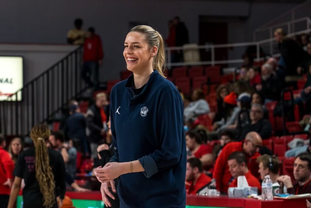 Bella Alarie, coaching at Georgetown.